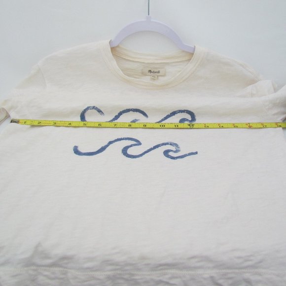 Madewell WAVES CROP T-SHIRT Cream Slouchy XS - Picture 5 of 9